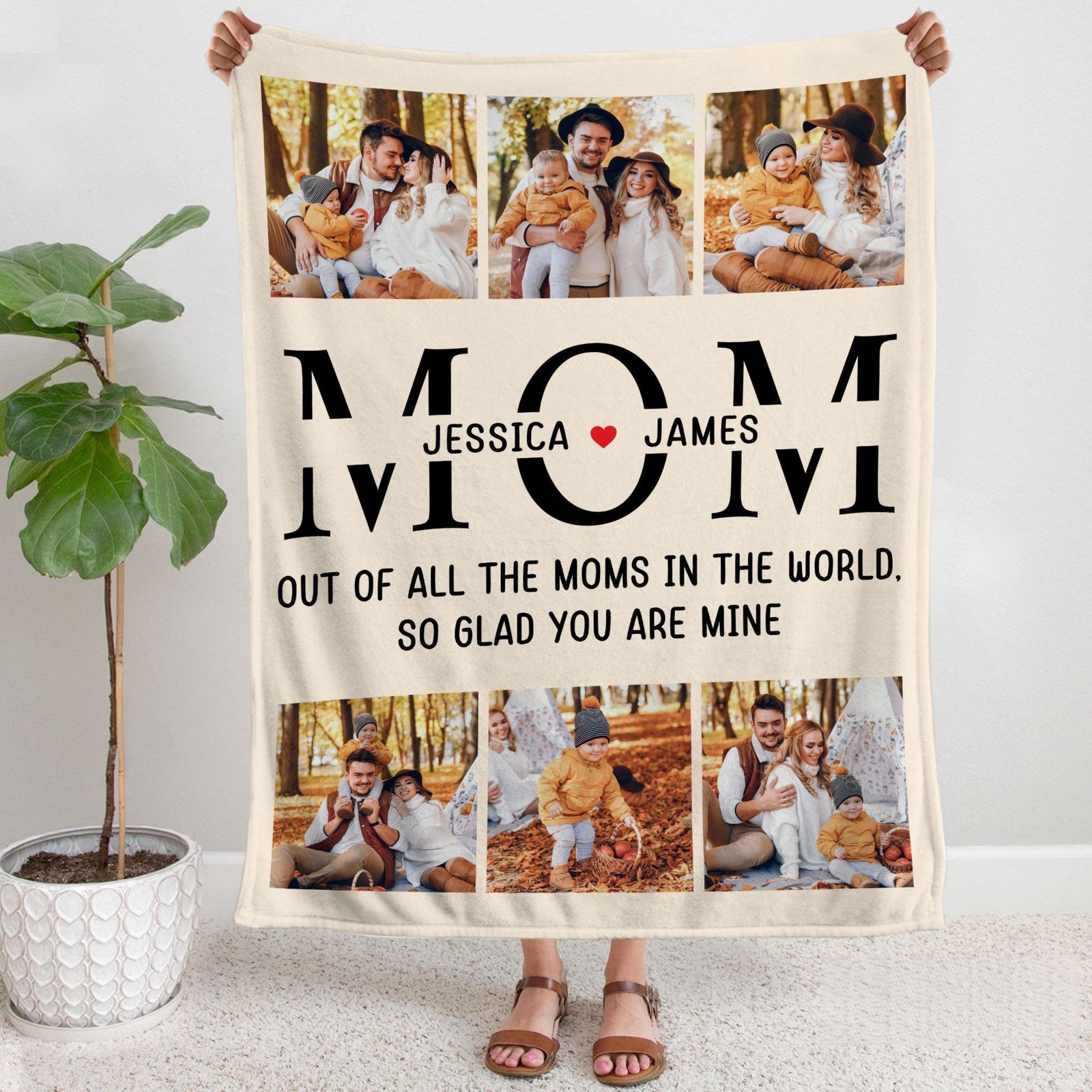 So Glad You Are Mine - Personalized Blanket - Gift For Mother