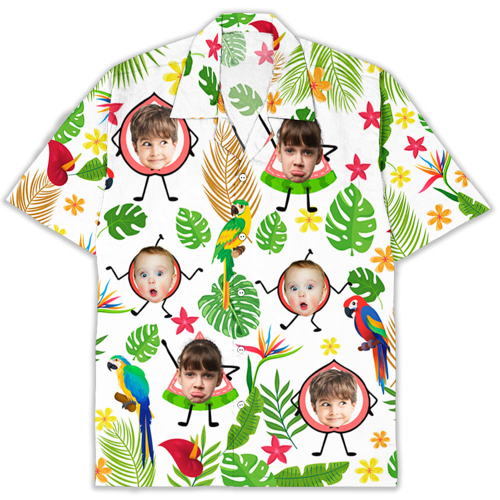 Tropical Fruit Piece Custom Kid's Face - Personalized Hawaiian Shirt - Gift For Dad, Papa, Father's Day, Birthday Gift