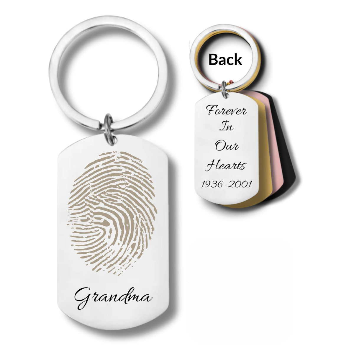 Actual Fingerprint Keychain Custom Memorial Gift Grief Gift Keyring Personalized Fingerprint Key holder Custom Fingerprint Keychain