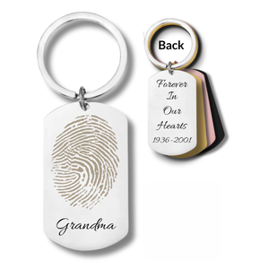 Actual Fingerprint Keychain Custom Memorial Gift Grief Gift Keyring Personalized Fingerprint Key holder Custom Fingerprint Keychain