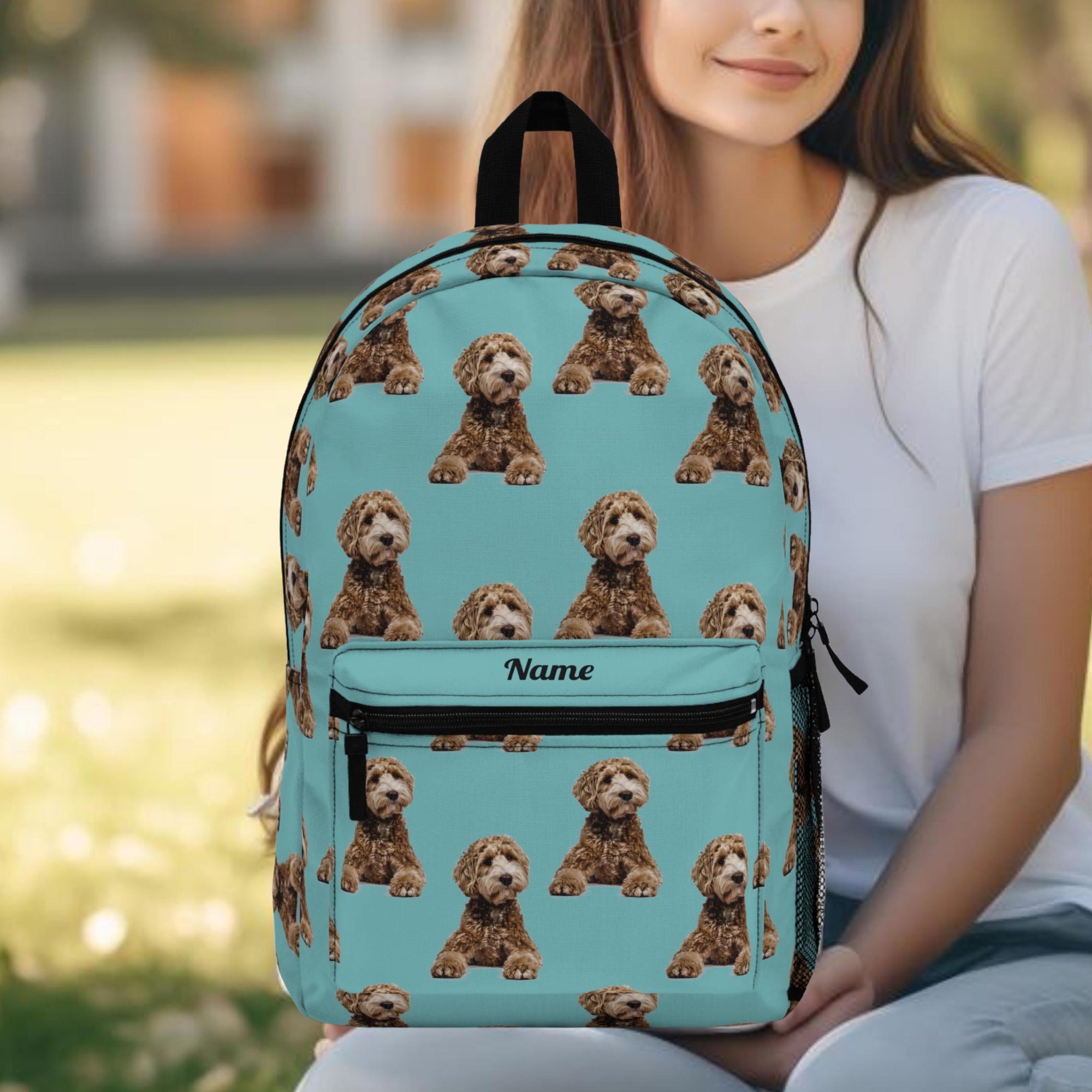 Custom Photo Dog Backpack Personalized Pet Photo Gift Dog Lover Bag Custom Dog Name Portrait Daypack Unique Dog Gift Idea Dog Owner Surprise