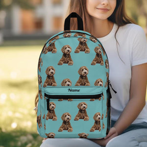 Custom Photo Dog Backpack Personalized Pet Photo Gift Dog Lover Bag Custom Dog Name Portrait Daypack Unique Dog Gift Idea Dog Owner Surprise
