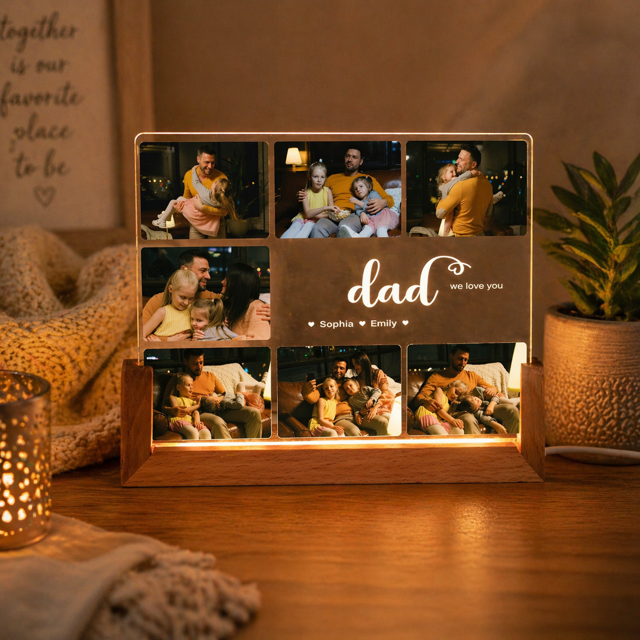 Personalized Photo Collage, Dad Photo Gift, Customized Frame & Photo, Fathers Day Photo Collage, Father's Day Gift, Dad Birthday Gift