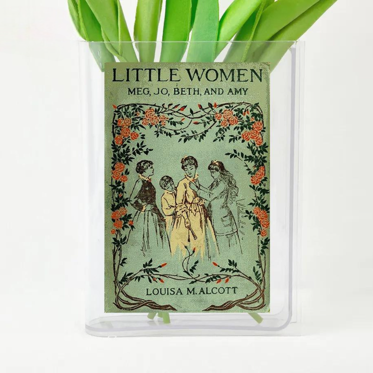 Personalized Book Shaped Acrylic Vase, Custom Book Cover Art Print, Gift For Her, Gify For Book Lover Reading Lover Bookish Bookworm Gift