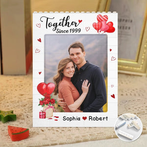 Together Forever Custom Couple Photo - Personalized Building Block Puzzle - Anniversary Gift, Valentine's Day Gift For Couple