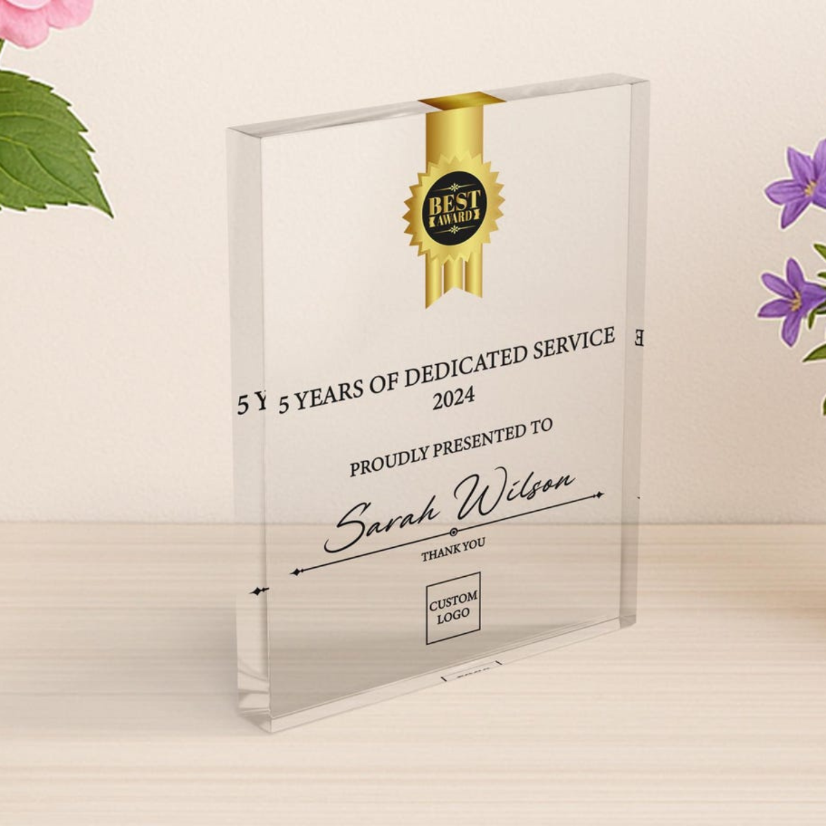 Personalized Acrylic Award Plaque: Custom Corporate Employee Recognition