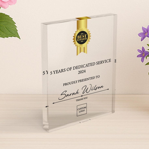 Personalized Acrylic Award Plaque: Custom Corporate Employee Recognition