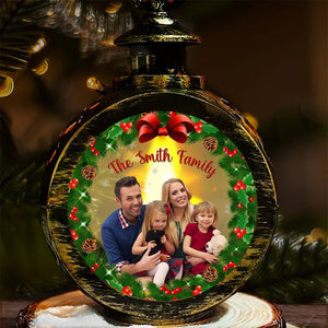 Family Christmas Photo - Personalized Lantern LED Flameless Candle - Christmas Gift For Family