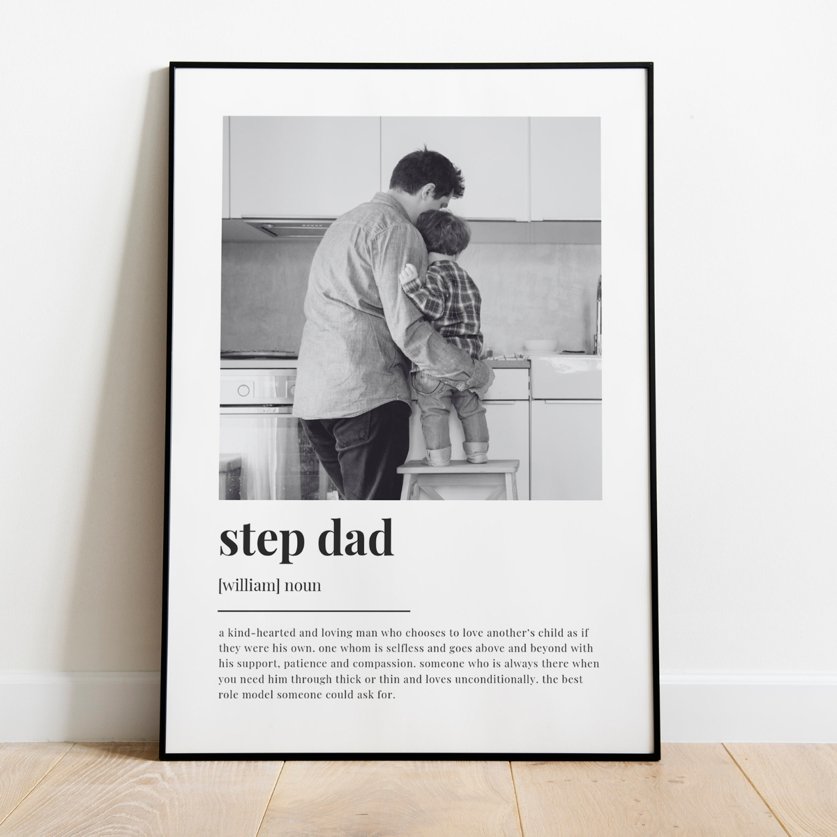Step Dad Definition Print, Wall Art Print, Step Dad Gift, Step Dad Print, Photo Definition Print, Custom Gift With Photo