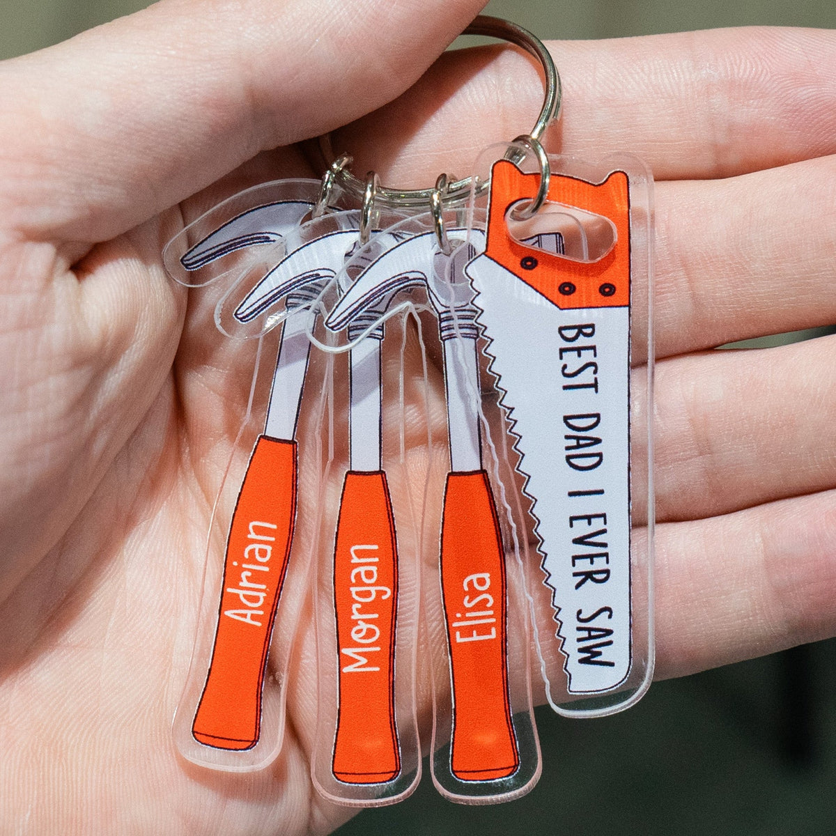 Best Dad I Ever Saw - Personalized Acrylic Keychain - Gift For Dad, Father's Day Gift Idea