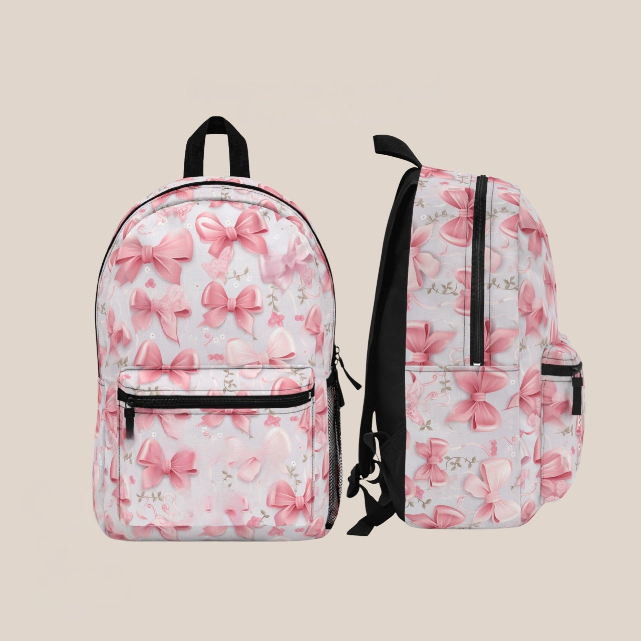 Personalized Coquette Pink Bow Backpack, Soft Girl Era Back To School Bookbag, Custom Travel Backpack, Birthday Gift