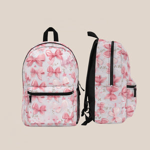 Personalized Coquette Pink Bow Backpack, Soft Girl Era Back To School Bookbag, Custom Travel Backpack, Birthday Gift