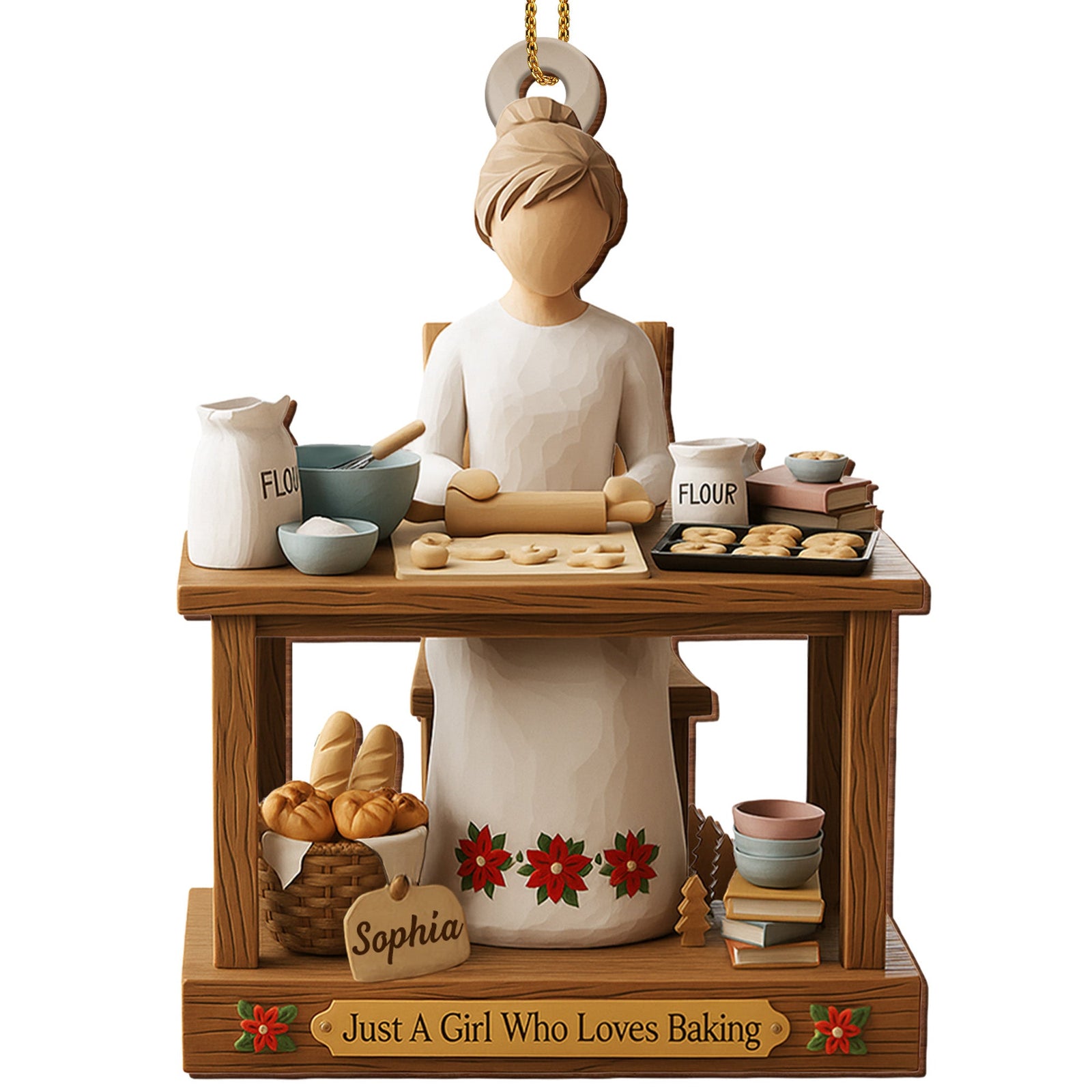 Just A Girl Who Loves Baking, Personalized Ornament, Gift For Bakers And Home Chefs