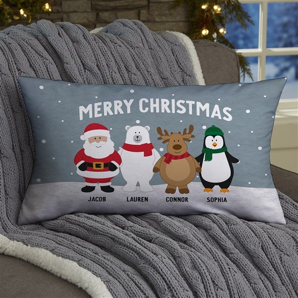 Merry Christmas Family & Friends - Personalized Pillow - Christmas Gift For Family, Friends