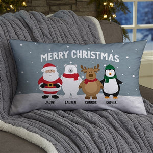 Merry Christmas Family & Friends - Personalized Pillow - Christmas Gift For Family, Friends