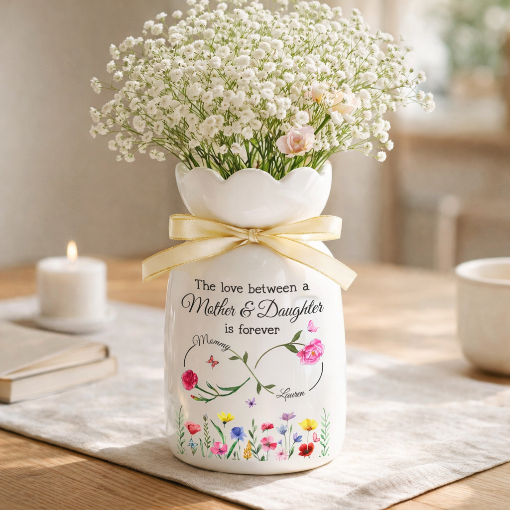 Personalized Mother & Daughter Flower Vase, Mom Daughter Gift, Daughter Mother Gift, Mothers Day Gift for Mom from Daughter, Mother Gifts