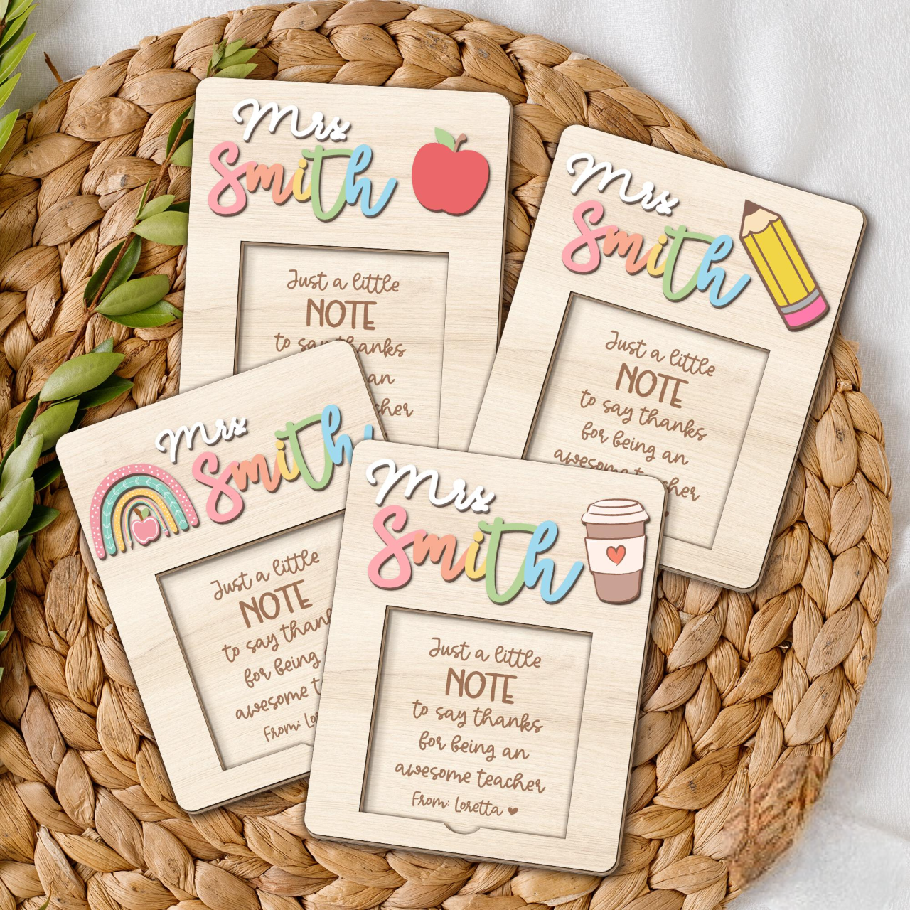 Custom Teacher Sticky Note Holder, Back To School Gift, Teacher Appreciation Gifts, Teacher Sticky Note Pad Holder