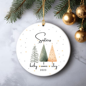 Three Sisters Christmas Tree - Personalized Ornament - Christmas Gift For Sisters