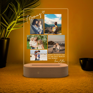 Happy Mother's Day To The Best Mom - Personalized 3D LED Light Wooden Base - Gift For Mom, Mother's Day Gift