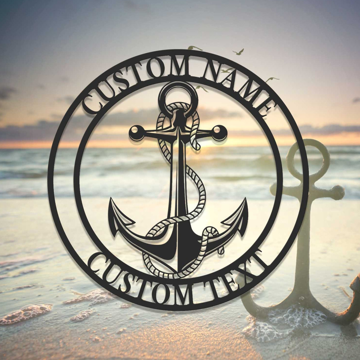 Personalized Anchor Metal Sign, Anchor Name Sign, Anchor Sign Metal, Metal Anchor Sign, Anchor Wall Decor, Metal Family Name Sign, Anchor Gift