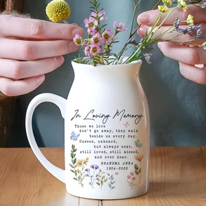 Personalized Memorial Ceramic Vase for Loved Ones, Custom In Loving Memory Flower Vase, Memorial Vase, Gift for Grieving, Memorial Keepsake