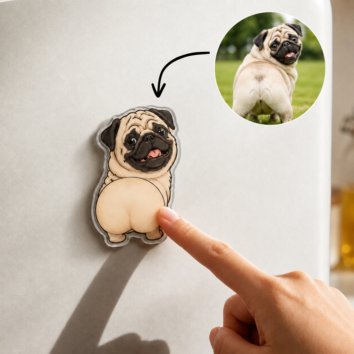 Personalized Dog Squishy Butt Fridge Magnet, Custom Pet's Photo Squeeze Magnet, Stress Relief Toy, Dog Lover Gift