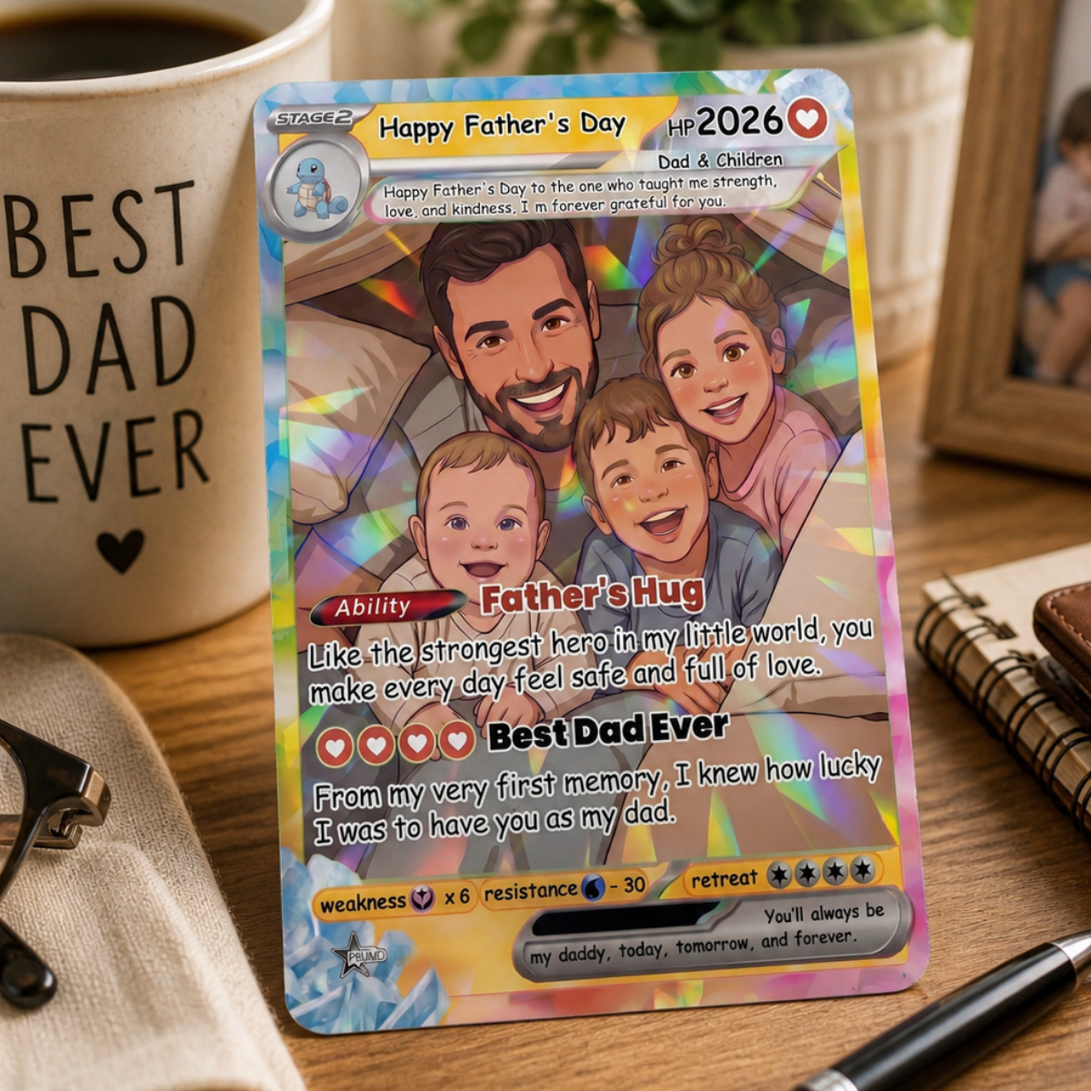 Personalized PKM Card From Photo to Card, Father s Day Gift for Dad, Anniversary Or Any Occasion