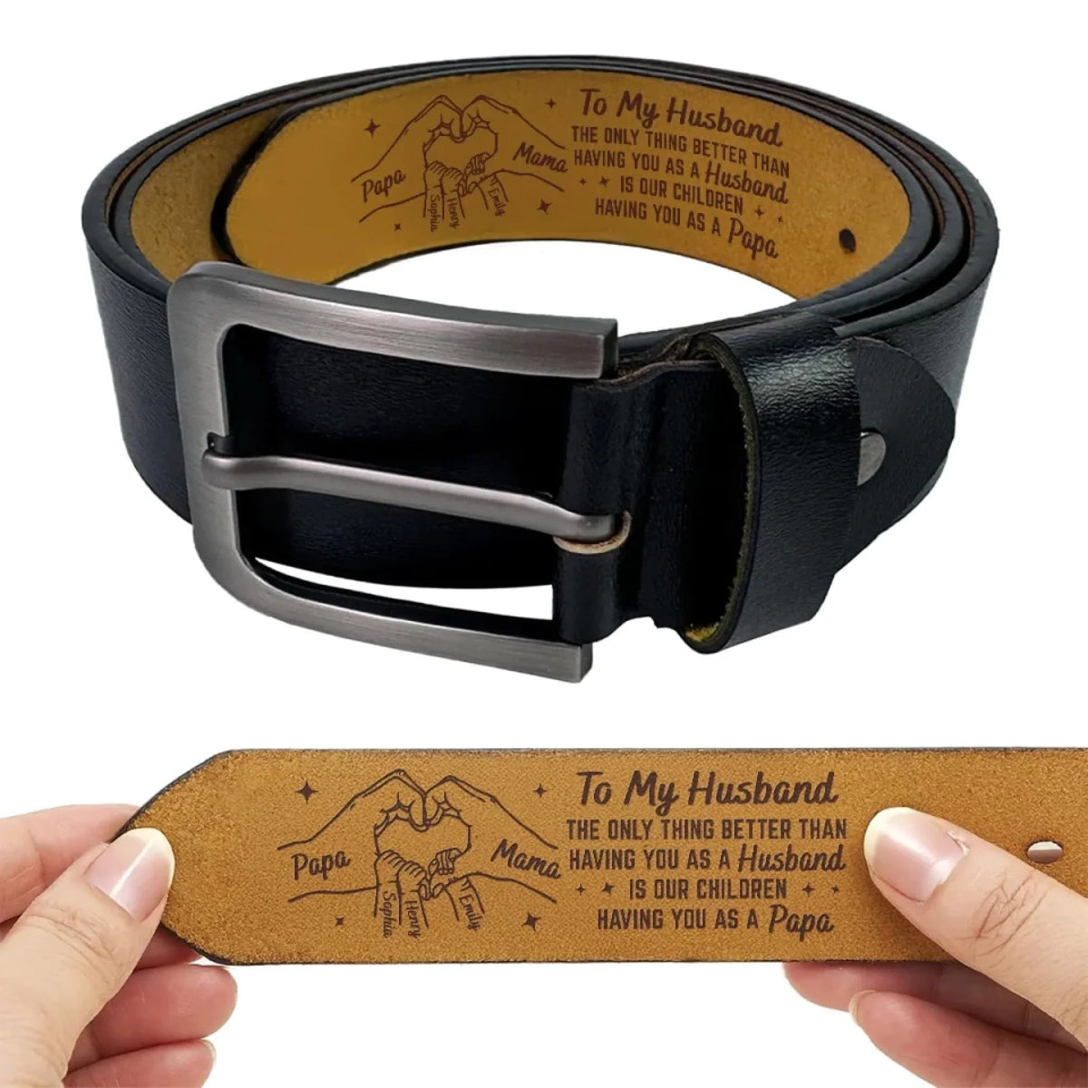 The Only Thing Better Than Having You As My Husband - Personalized Engraved Leather Belt - Gift For Husband On Father's Day