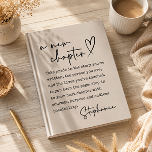 New Chapter Journal, Custom Going Away Gift for Coworker, Personalized Notebook for Boss, Leaving Job, Retirement, Farewell for Work Bestie Gifts