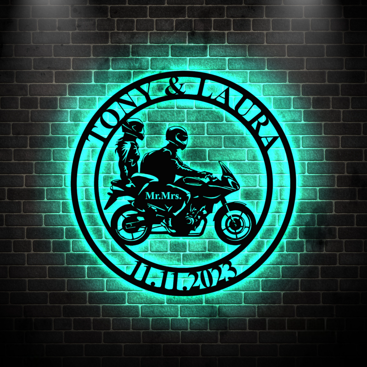 Personalized Biker Couple Metal Sign, Custom Motorcycle Rider Wall Art For Decor, Anniversary Gift, Wedding Gift Motorcycle, Biker Couple Gift