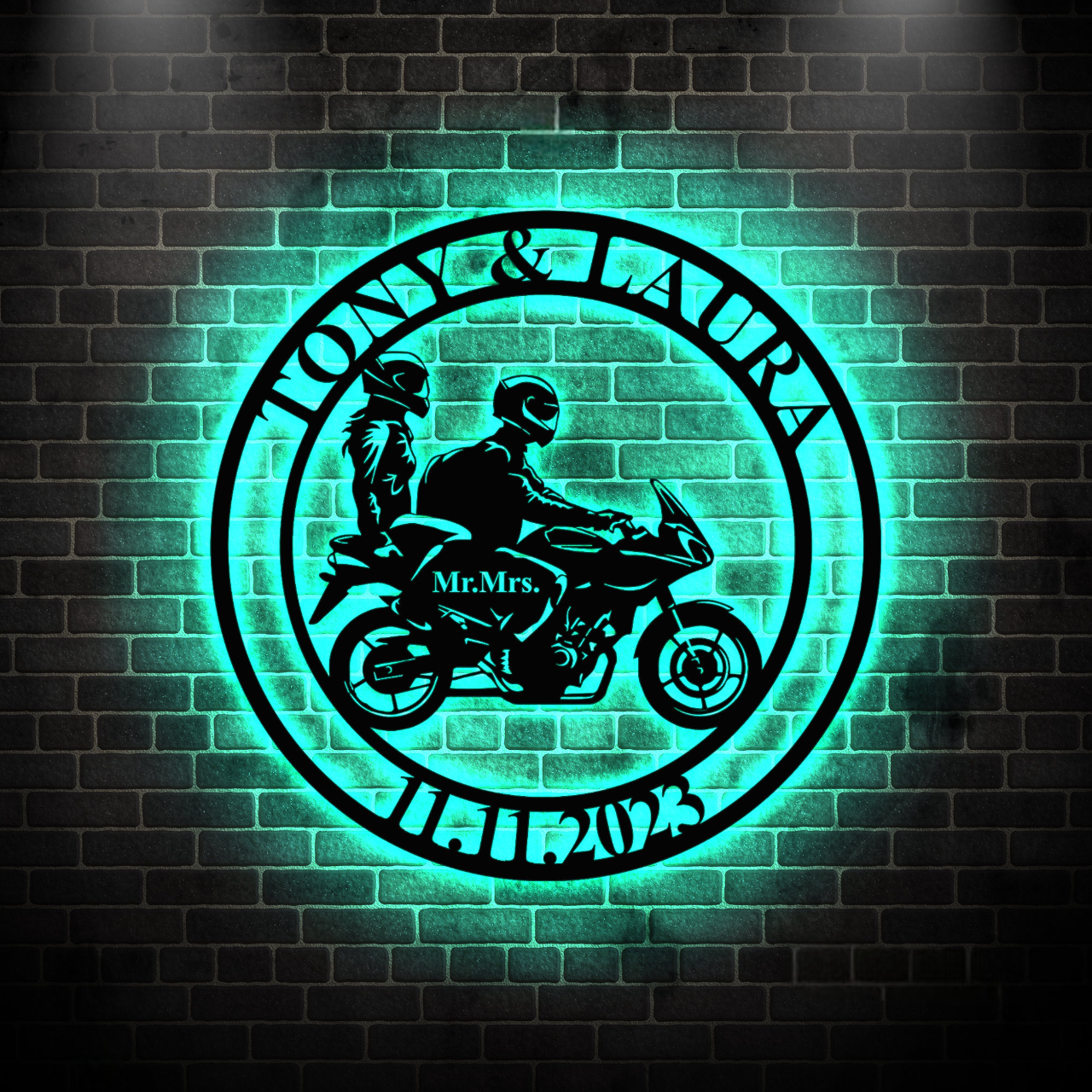 Personalized Biker Couple Metal Sign, Custom Motorcycle Rider Wall Art For Decor, Anniversary Gift, Wedding Gift Motorcycle, Biker Couple Gift