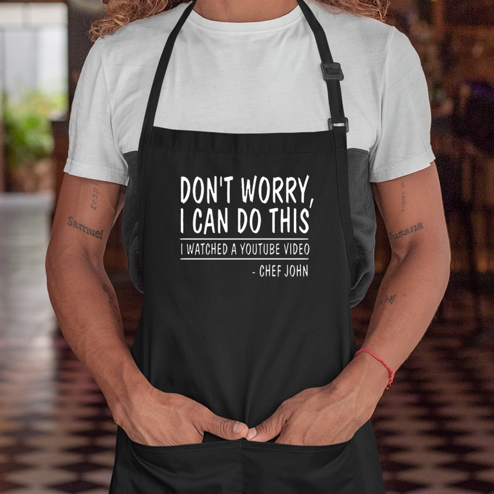 Don't worry I can Do this I watched a Youtube Video Grill Apron, Personalized apron, bbq apron, Gifts for dad, Funny apron, Chef Apron