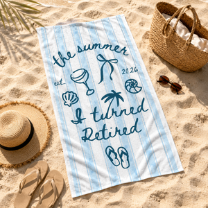 Retirement Gift For Women, The Summer I Turned Retired Beach Towel, Funny Retirement Party Gift For Retiree