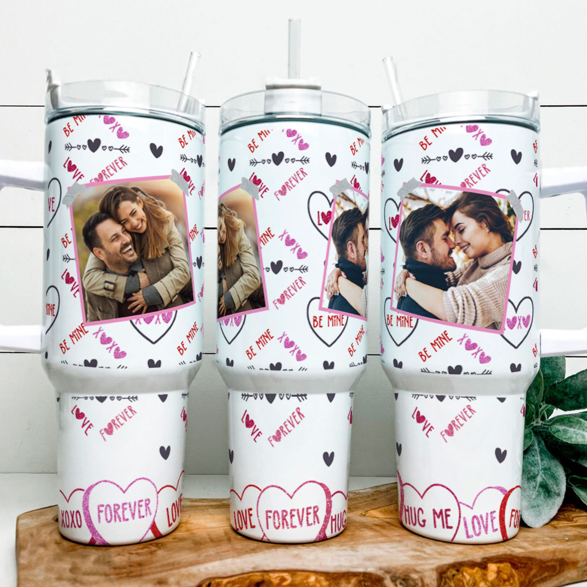 Be Mine Forever Custom Photo - Personalized 40oz Stainless Steel Tumbler - Gift For Couple
