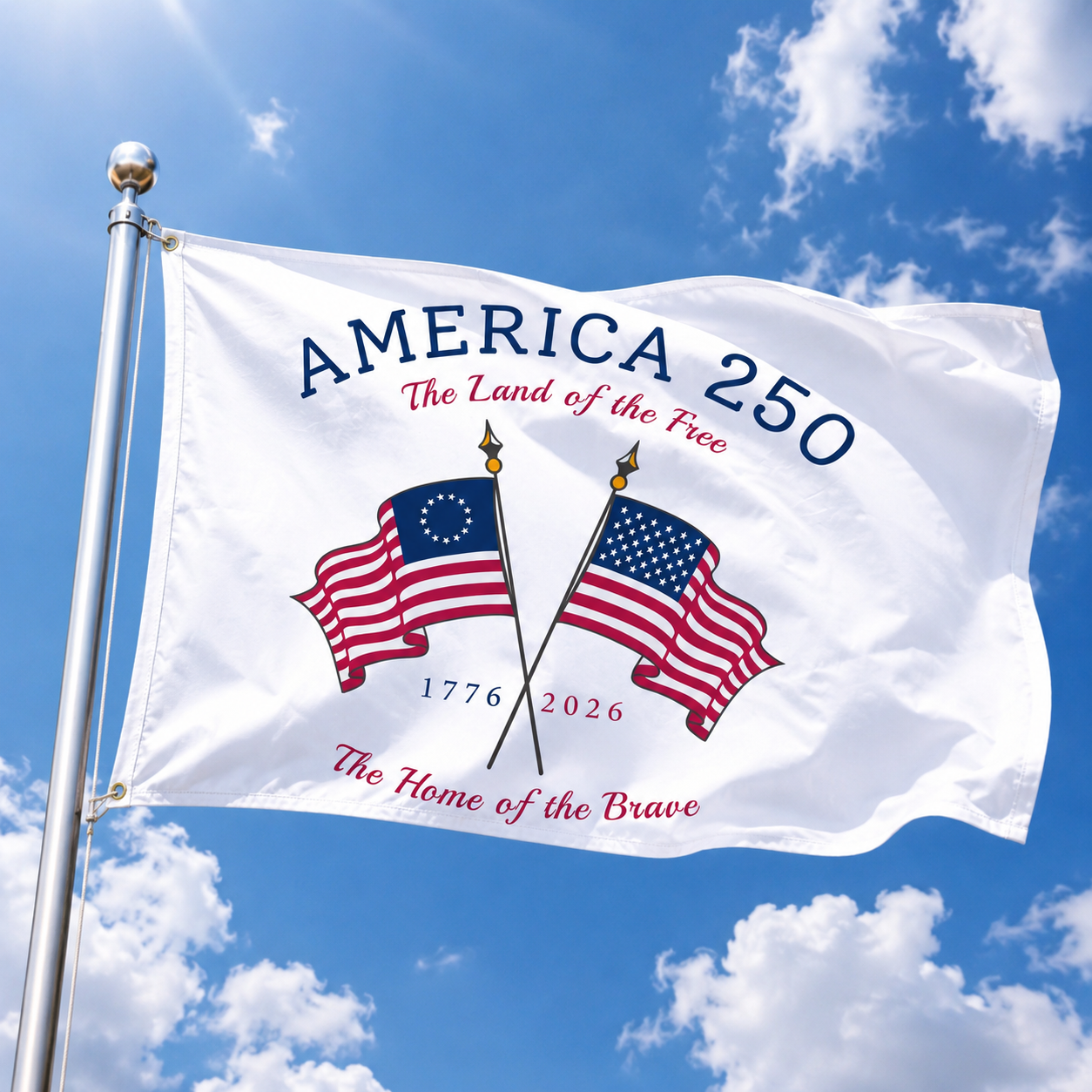 America 250 Flag 1776-2026 Patriotic USA Heritage Nautical Decor - 4th Of July Home Decoration
