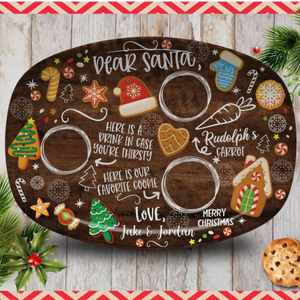 Cookies for Santa - Personalized Santa Cookie Platter - Kids Holiday Cookie Plate