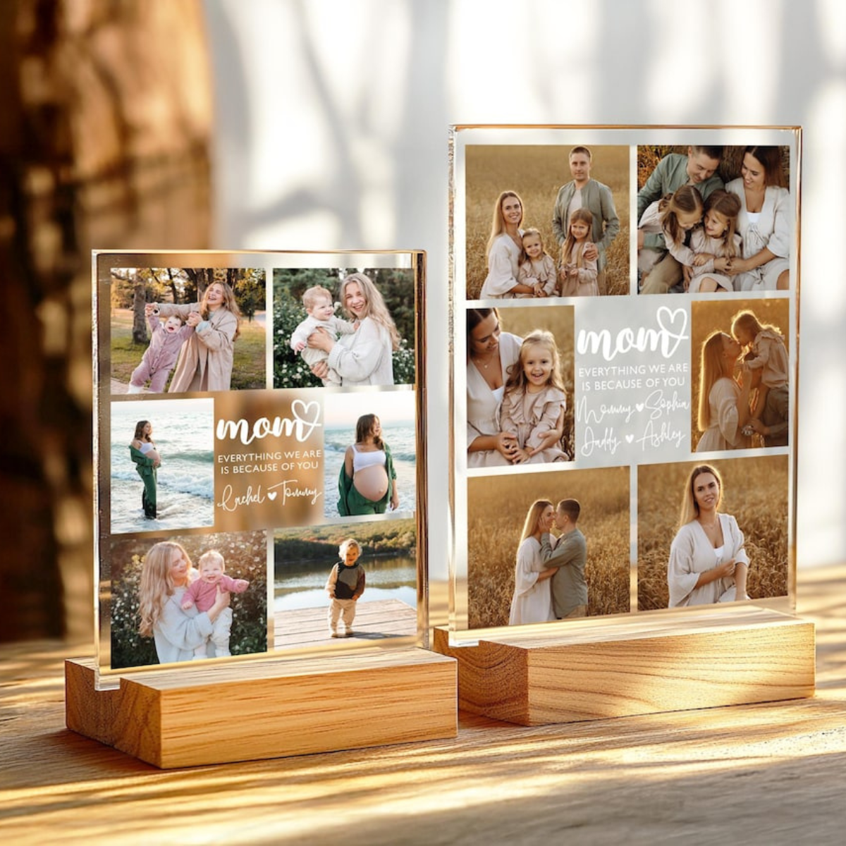 Personalized Photo Night Light, Photo Collage LED Light, Custom Photo Gifts for Mother's Day, Custom Frame, Photo Keepsake for Mom