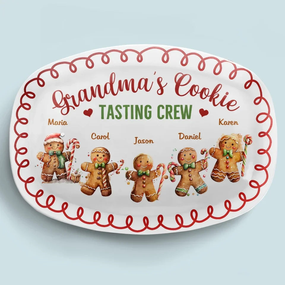 Grandma's Cookie Connoisseurs - Personalized Platter - Christmas Gift For Mom, Grandma