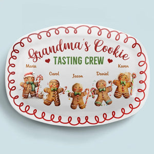 Grandma's Cookie Connoisseurs - Personalized Platter - Christmas Gift For Mom, Grandma