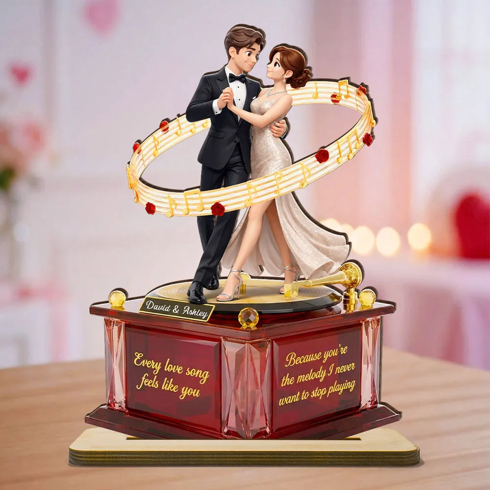 You're The Melody I Never Want To Stop Playing - Personalized Wooden Plaque - Valentine's Gift For Him, For Her, For Couple