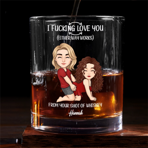 From Your Shot Of Whiskey - Personalized Whiskey Glass - Anniversary Gift, Valentine's Day Gift For Couple