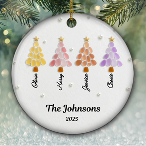 3D Effect Family Fir Trees - Personalized Ornament - Christmas Gift For Family