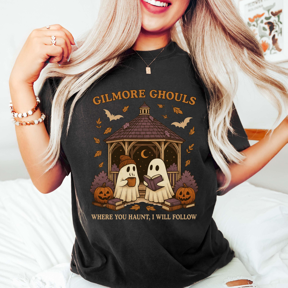 Gilmore Ghouls Shirt, Where You Haunt I Will Follow Shirt, Cute Ghost Halloween Tee, Spooky Fall Shirt, Autum Shirt, Ghost Couple Gift
