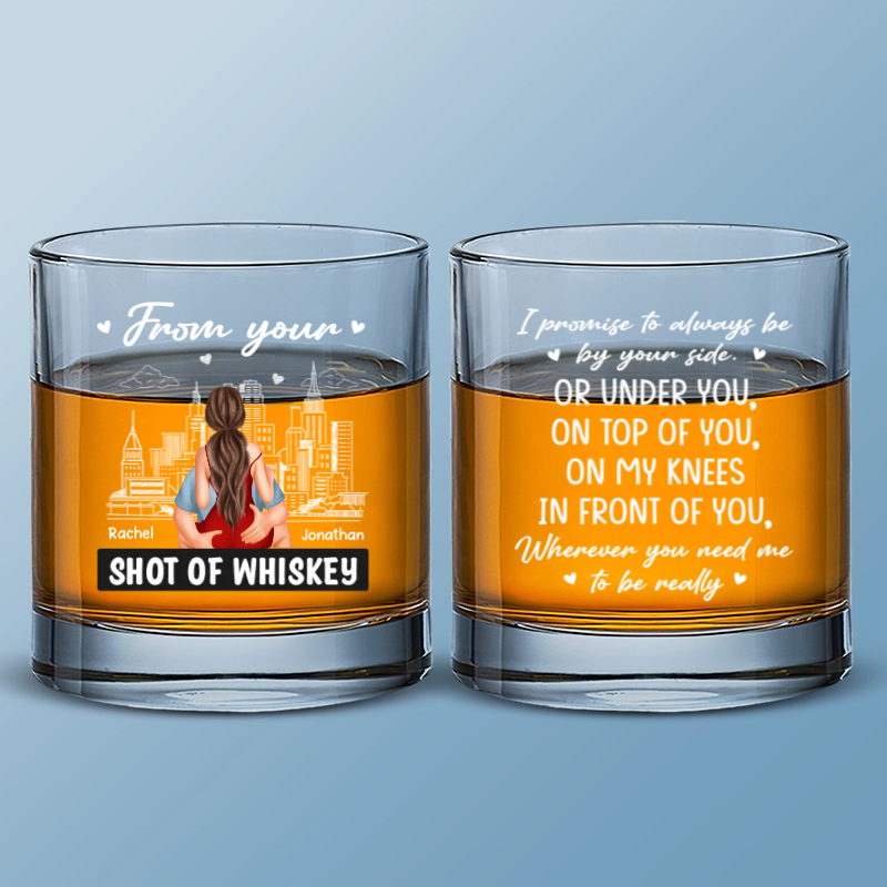 From Your Shot Of Whiskey - Personalized Wine Glass - Gift For Husband, Anniversary Gift, Valentine's Gift