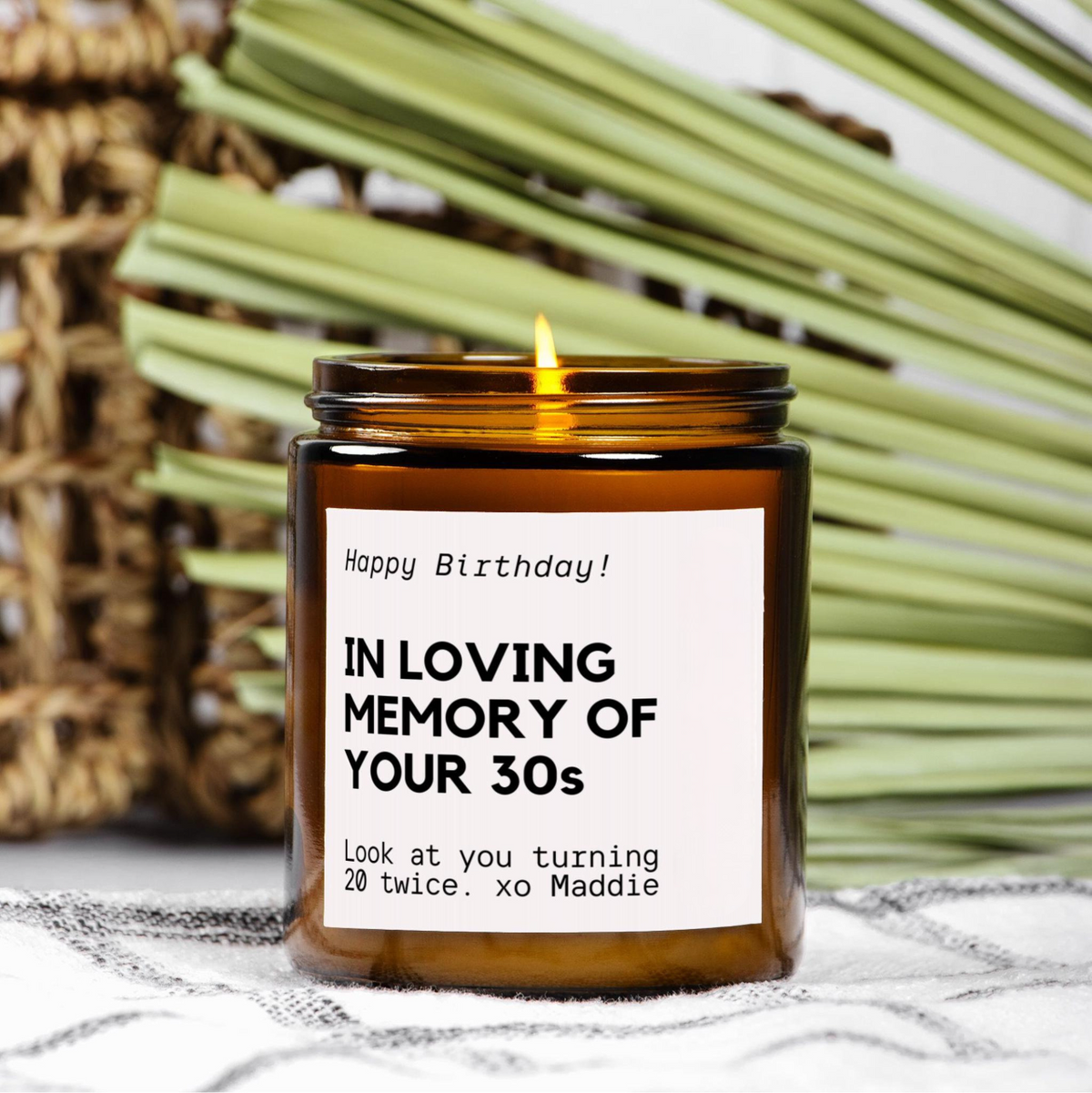 Funny 40th Birthday Gift, In Loving Memory Of 30s Candle, Personalized Funny Best Friend Birthday Present