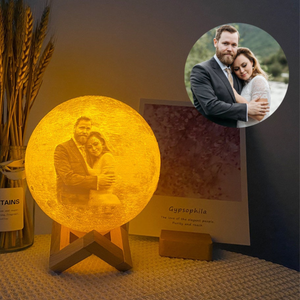 Custom Photo 3D Moon Lamp, Personalized Photo Printed Lunar Night Moon Lamp, Personalization Lunar Moon Lamp, Couples Gifts, Bedside lamp