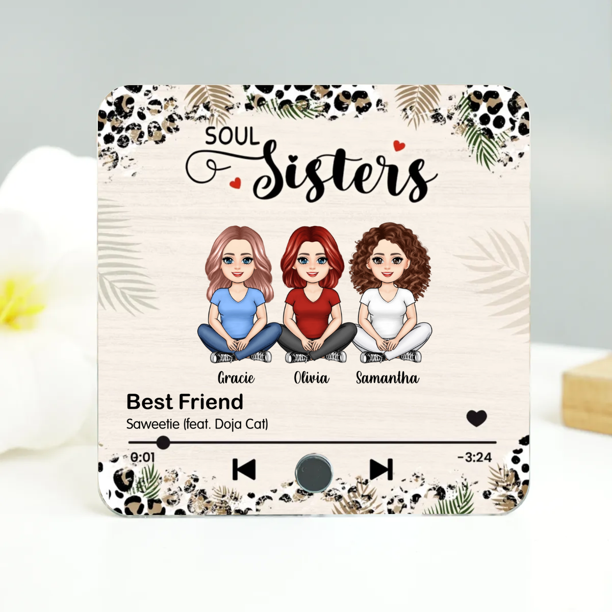 Our Friendship Is A True Blessing - Personalized Music Fridge Magnet - Gift For BFF, Besties, Soul Sisters