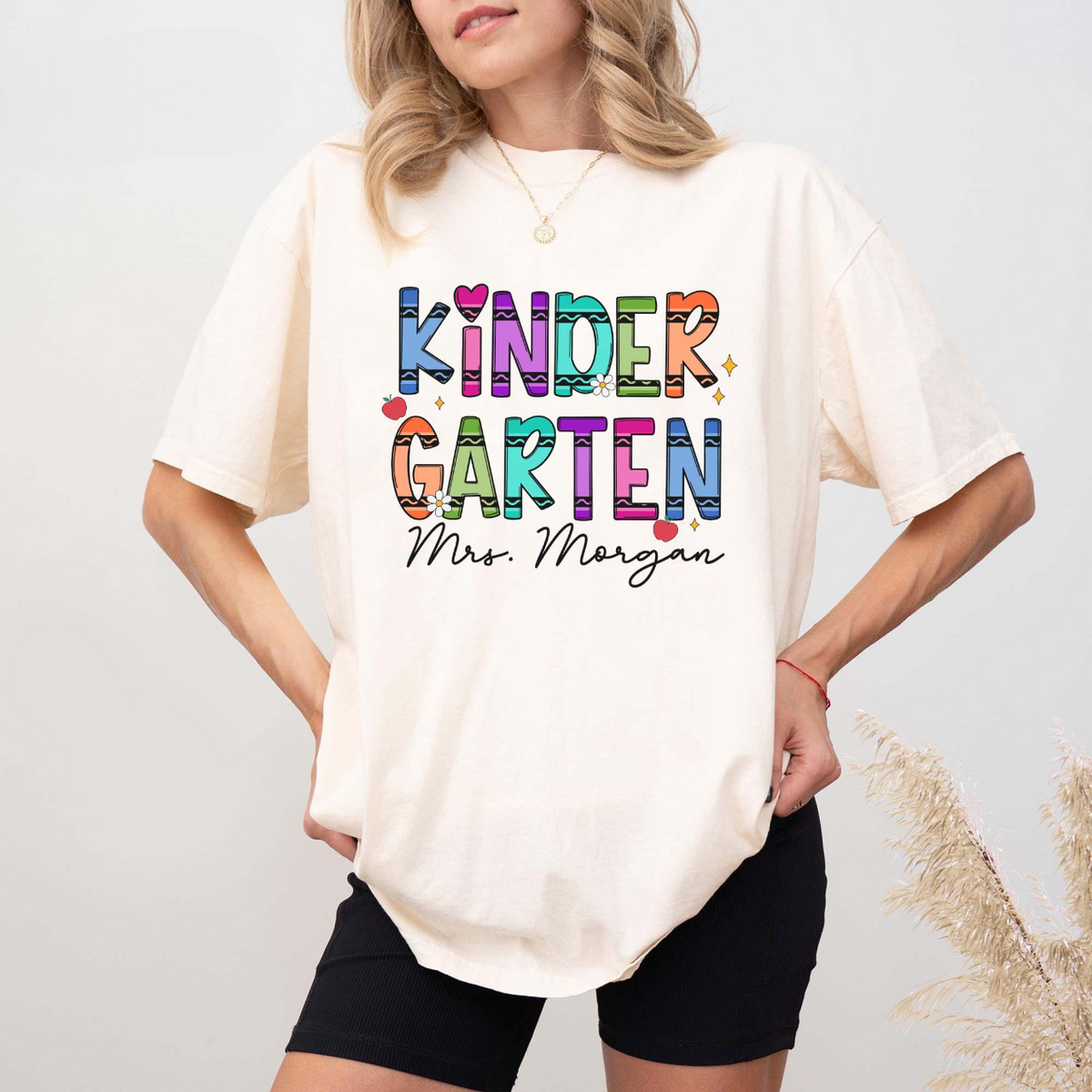 Personalized Kindergarten Teacher Shirt, Personalized Teacher Crayon Shirt, Back To School Gift, Teacher Appreciation Gift, Dream Team Shirt