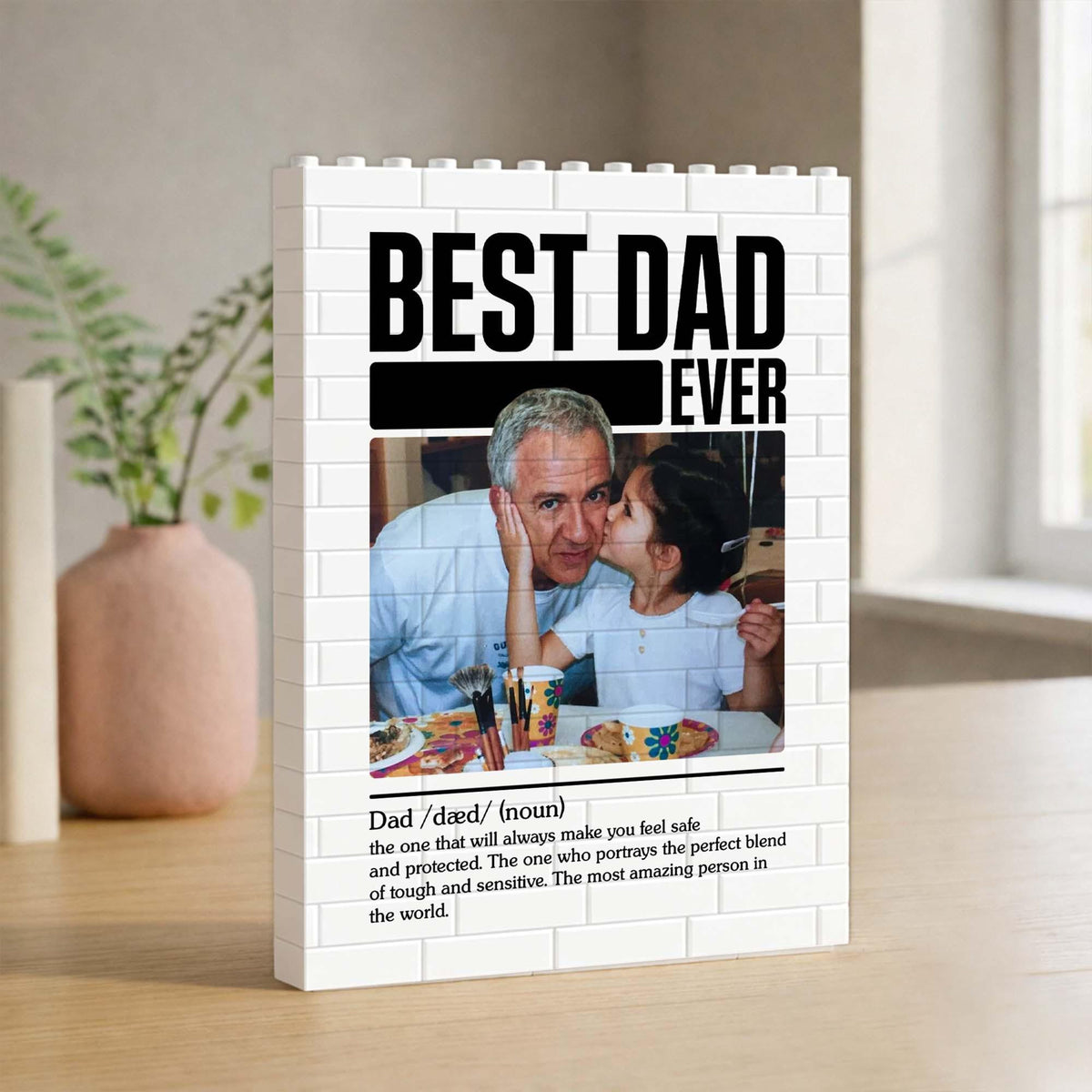 Best Dad Ever Photo Building Block, Custom Puzzle Dad Picture Gift, Personalized Father's Day Gift, Gift For Dad