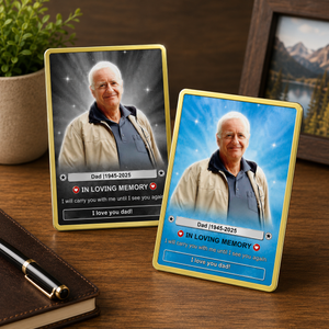 Custom Memorial Card, Dad Memorial Photo Keepsake, Fathers Day Gift For Him, Memorial Gift Card, Loss Of Dad Grandpa Gift